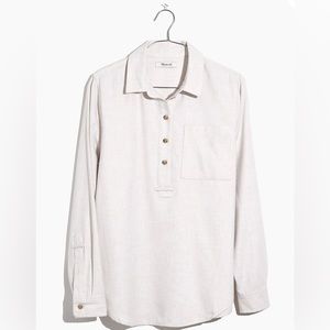 NWT Madewell Flannel Classic Ex Boyfriend Popover Shirt- MEDIUM